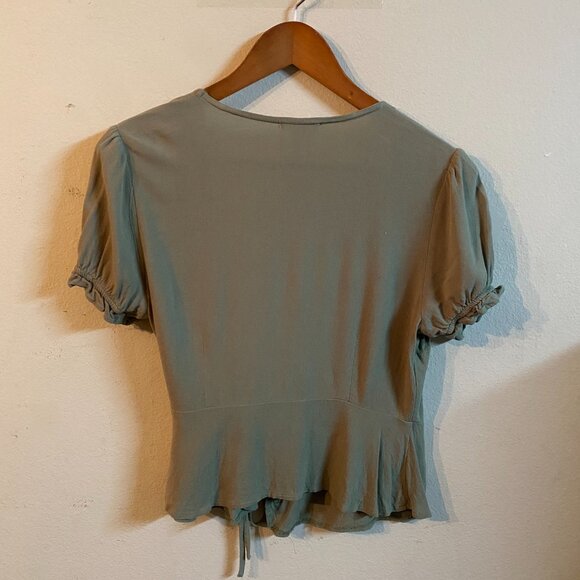 MINE SMALL OLIVE GREEN SHORT SLEEVE TOP - Picture 4 of 5